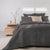 Flinders Embossed Charcoal Coverlet Set And Bed Runner by Bambury