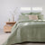 Flinders Embossed Sage Coverlet Set and Bed Runner by Bambury