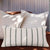 Linen Moss Stripe Cushions by Bambury