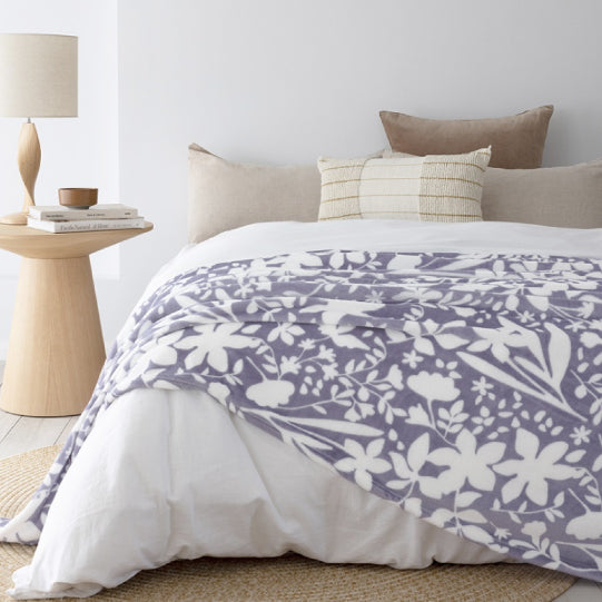 Ultraplush Liv Blue Blanket by Bambury – Cottonbox Pty Ltd