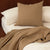 Milo Waffle Chai Throw And Cushion by Bambury