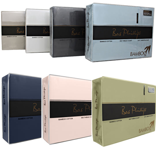 Bamboo Cotton 400TC Sheet Sets by Bas Phillips – Cottonbox Pty Ltd