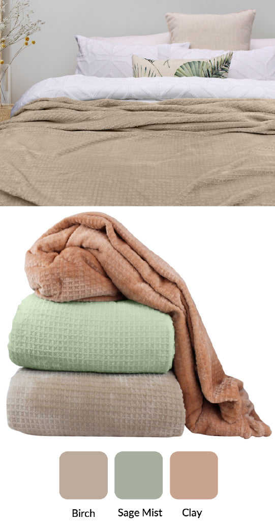 Hotel Waffle Plush Blankets by Bas Phillips Cottonbox Pty Ltd