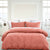 Santiago Cotton Waffle Coral Pink Quilt Cover Set by Bas Phillips