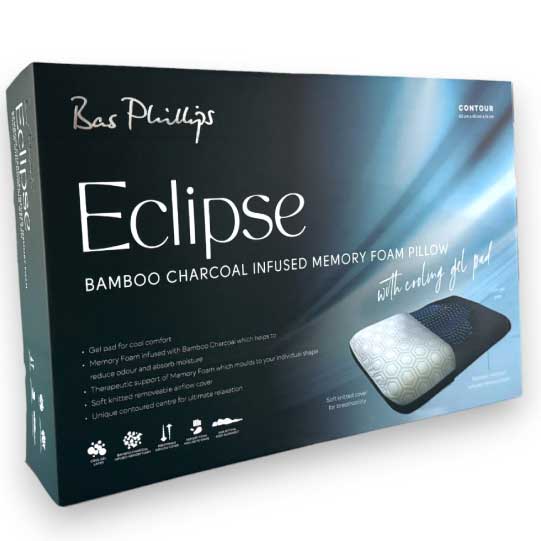 Eclipse Contour Bamboo Charcoal Infused Memory Foam Pillow by Bas