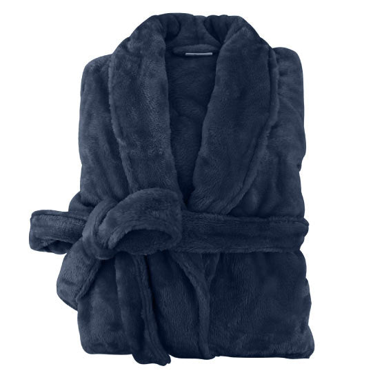 Silk Touch Navy Bath Robe by Bas Phillips – Cottonbox Pty Ltd
