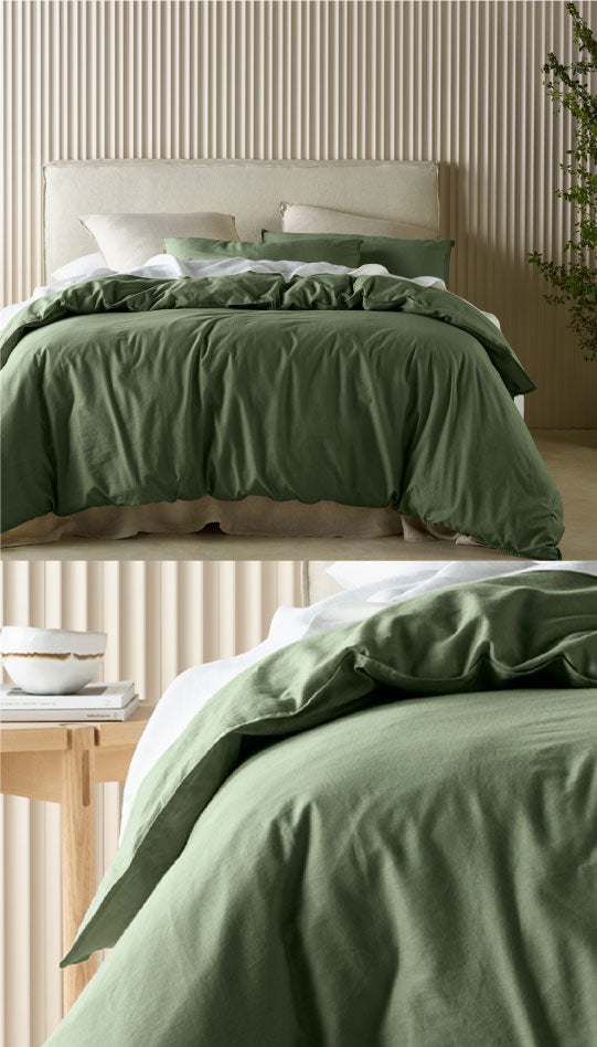 Acacia Olive Quilt Cover Set by Bianca Cottonbox Pty Ltd