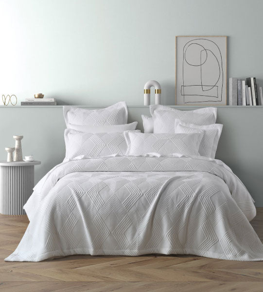 Cassiano White Coverlet Set by Bianca – Cottonbox Pty Ltd