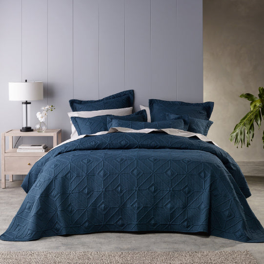 Kazimir Navy Coverlet Set by Bianca – Cottonbox Pty Ltd