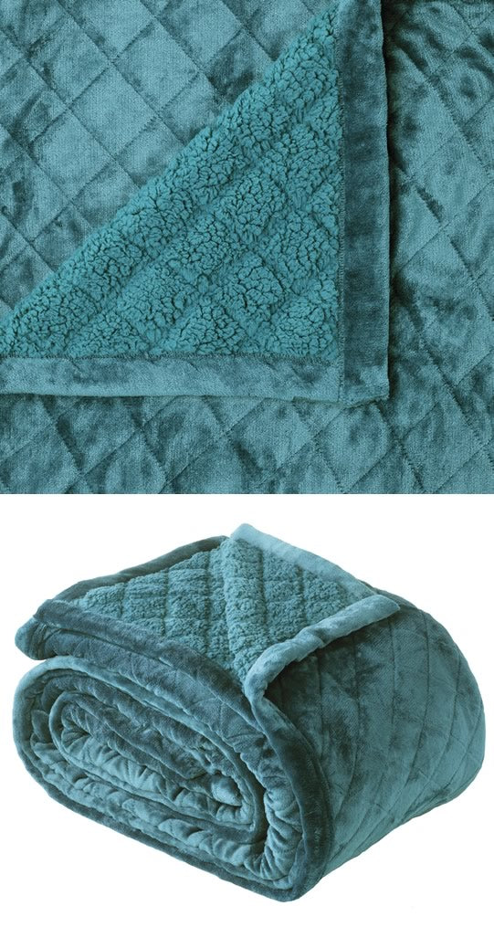 Mansfield Teal Sherpa Blanket by Bianca – Cottonbox Pty Ltd