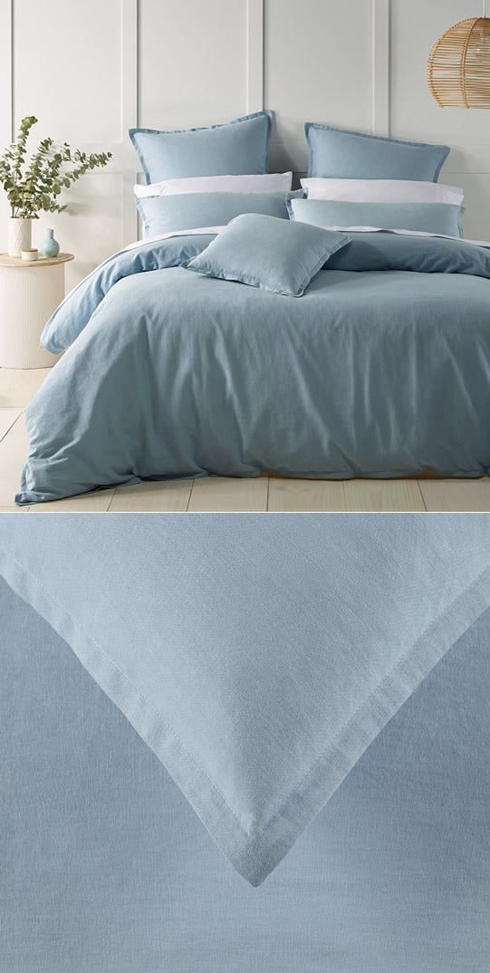 Wellington Soft Blue Quilt Cover Set by Bianca Cottonbox Pty Ltd