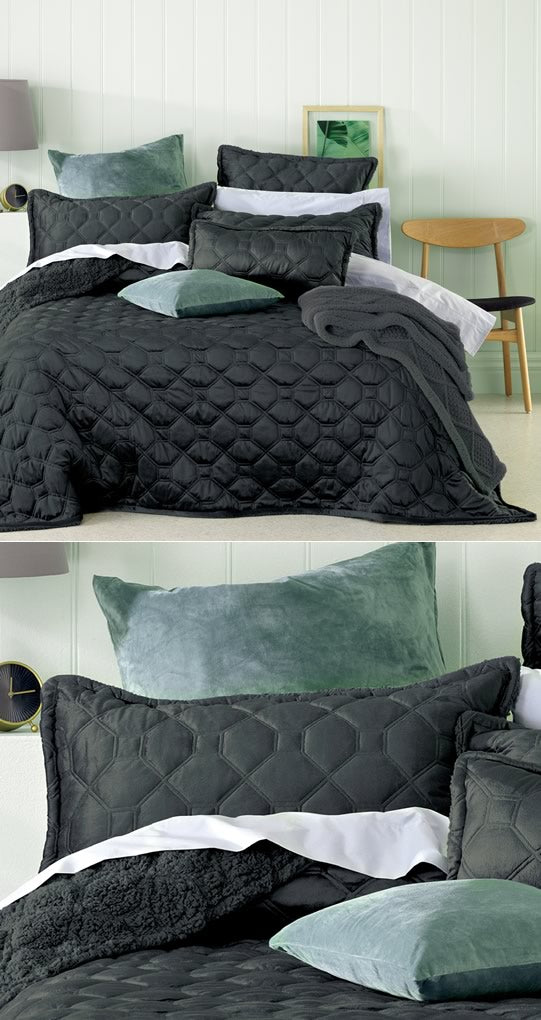 Yaxley Charcoal Coverlet Set by Bianca – Cottonbox Pty Ltd