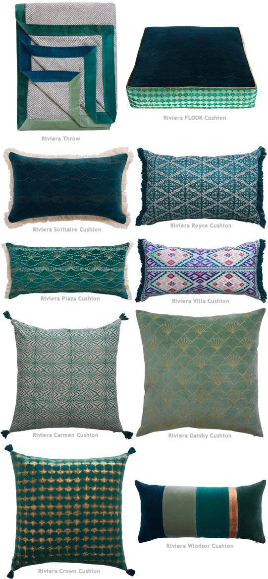 Riviera Gatsby Cushion (60 x 60cm) (2 PACK) by Canvas Cottonbox Pty Ltd