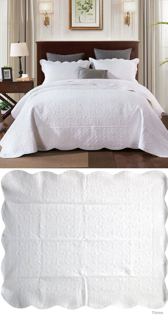 Antique White Bedspread by Classic Quilts Cottonbox Pty Ltd