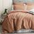Celeste Seersucker Rust Quilt Cover Set by Cloud Linen