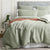 Celeste Seersucker Sage Quilt Cover Set by Cloud Linen
