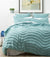 Wave Aqua Quilt Cover Set by Cloud Linen