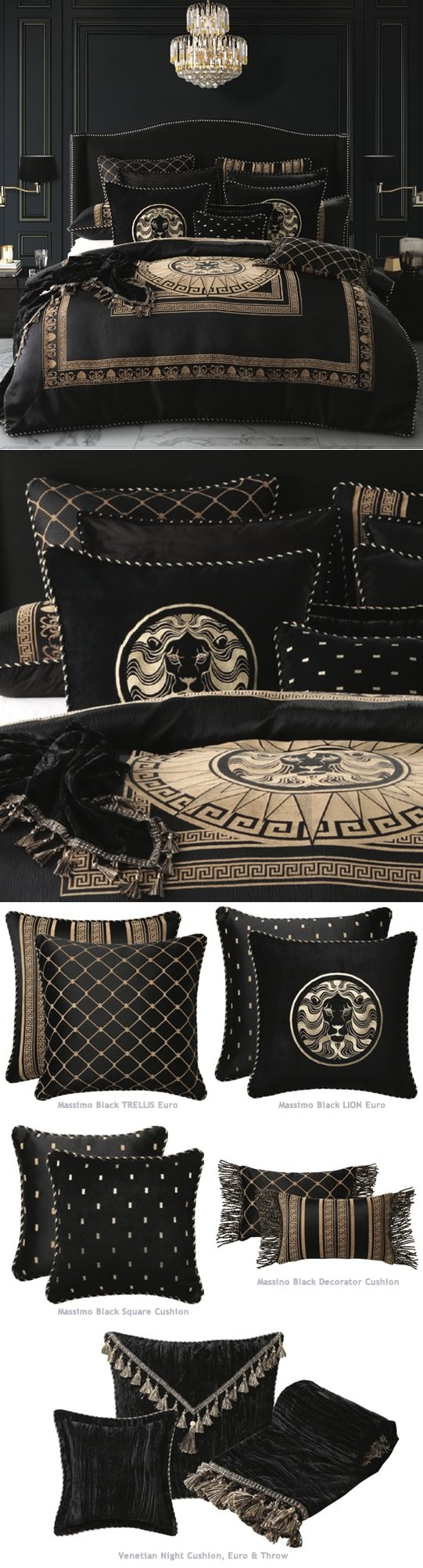 Massimo Black Quilt Cover Set by Davinci Cottonbox Pty Ltd