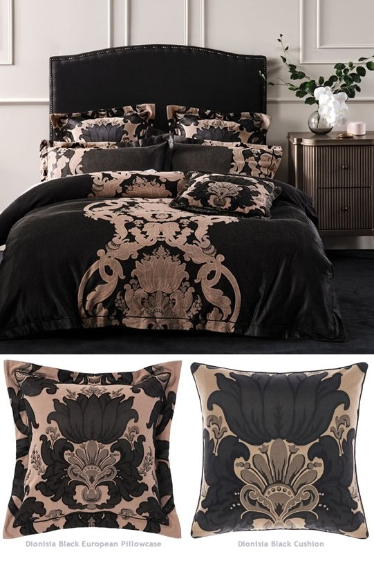 Dionisia Black Quilt Cover Set by Linen House – Cottonbox Pty Ltd