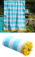 Sky Blue Stripe Yellow Tassels Turkish Towel by Accessorize
