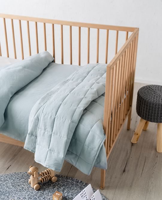 Maddison Blue Cot Quilt Cover (100 x 135cm) by Hiccups – Cottonbox