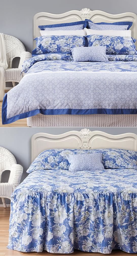 Greta Blue Quilt Cover Set by Hyde Park Cottonbox Pty Ltd