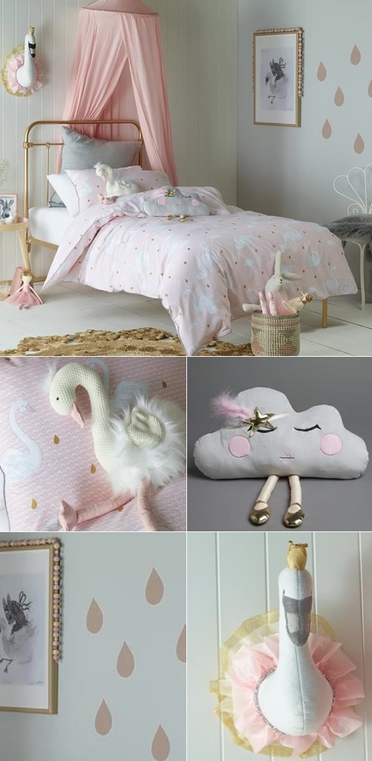 Swan Princess Quilt Cover Set by Jiggle Giggle – Cottonbox Pty Ltd