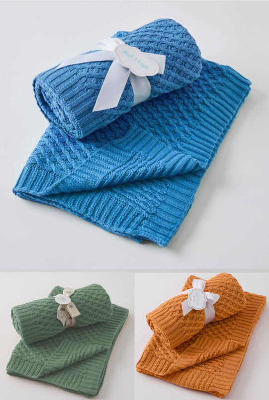 Basket Weave Knit Blanket (75 x 100cm) Pack by Jiggle Giggle