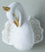 White Swan With Gold Trim Plush Wall Hanging by Jiggle & Giggle