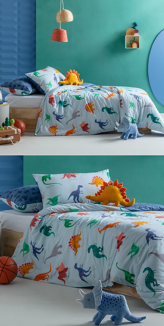 Dinosaur Dreamer Quilt Cover Set by Kas Kids – Cottonbox Pty Ltd