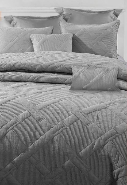 Air Cloud Bamboo Matelasse Grey Comforter 7PCE Set by Kingtex Cottonbox Pty Ltd