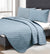 Chic Embossed Blue Coverlet Set by Kingtex