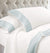 Crochet Iceblue Lace On White Sheets by Kingtex