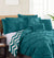 Pinch Pleat Teal Comforter Set by Kingtex