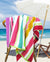 Rainbow Stripe Jacquard Beach Towel by Kingtex
