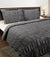 Ruched Charcoal Quilt Cover Set by Kingtex