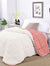 Sherpa Fleece Reversible Rose Comforter Set by Kingtex