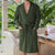 Keaton Evergreen Waffle Robe by Linen House