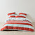 Rugby Stripe Chilli Quilt Cover Set by Linen House
