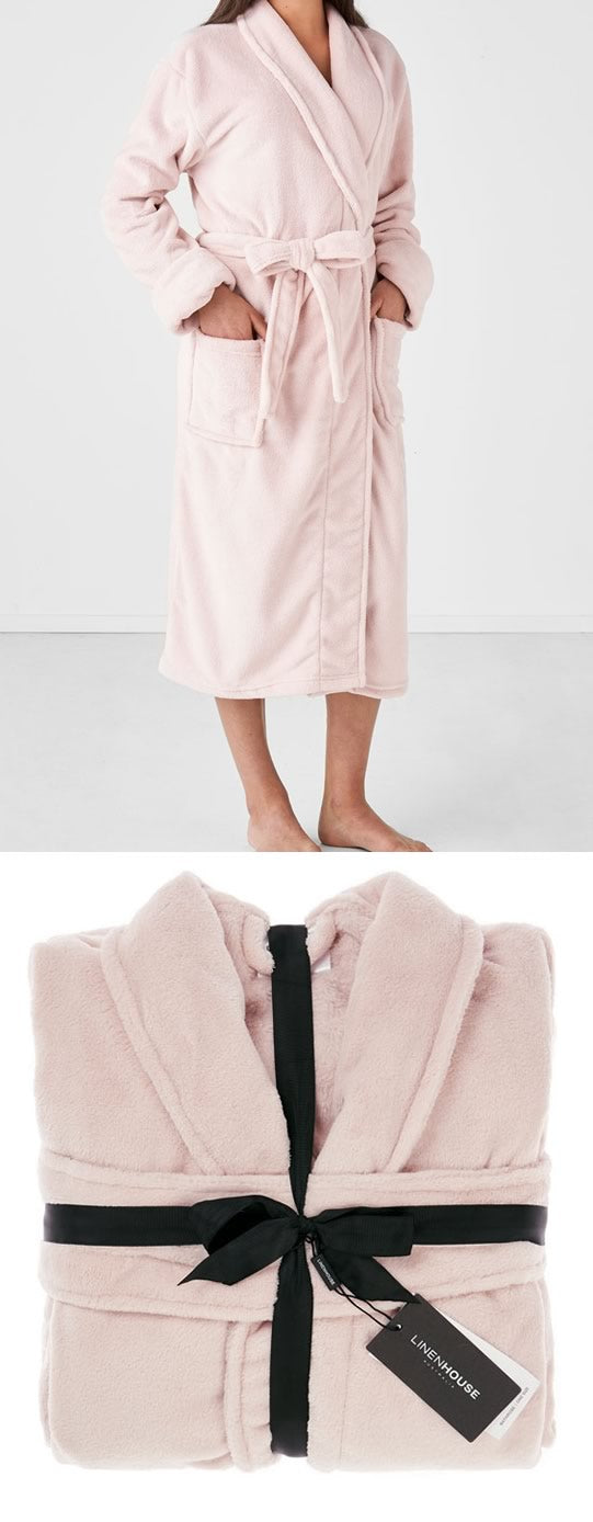 Bath Robe Plush Blush by Linen House – Cottonbox Pty Ltd