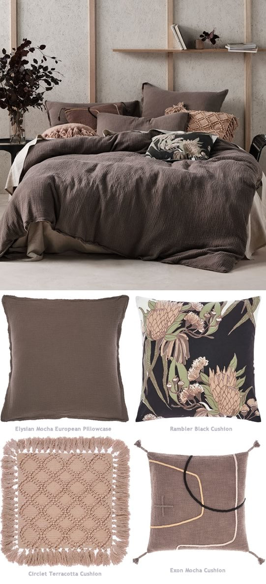 Elysian Mocha Quilt Cover Set by Linen House Cottonbox Pty Ltd