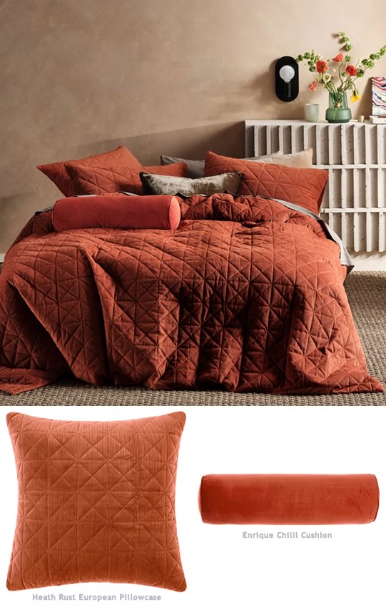 Heath Rust Quilt Cover Set by Linen House – Cottonbox Pty Ltd