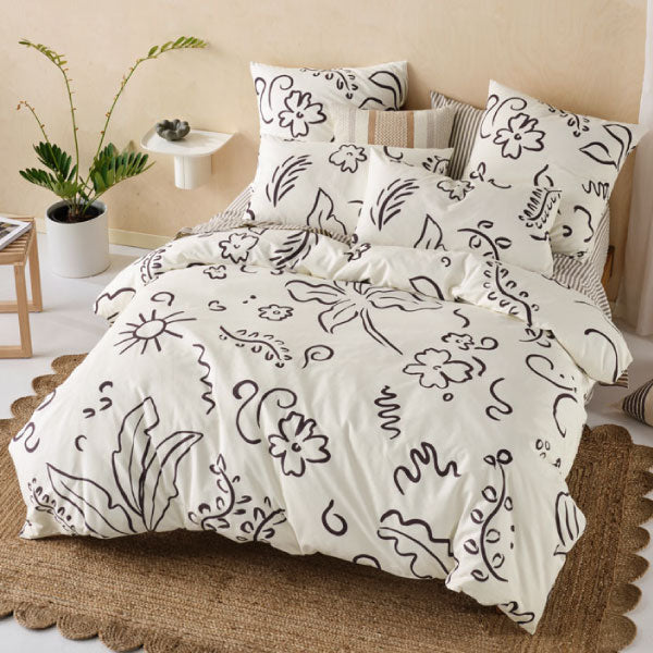 Kenzi Vanilla Quilt Cover Set by Linen House Cottonbox Pty Ltd