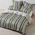 Nara Stripe Bluestone Quilt Cover Set by Linen House
