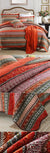 Mirrah Red Cotton Coverlet Set by Linen & Thread