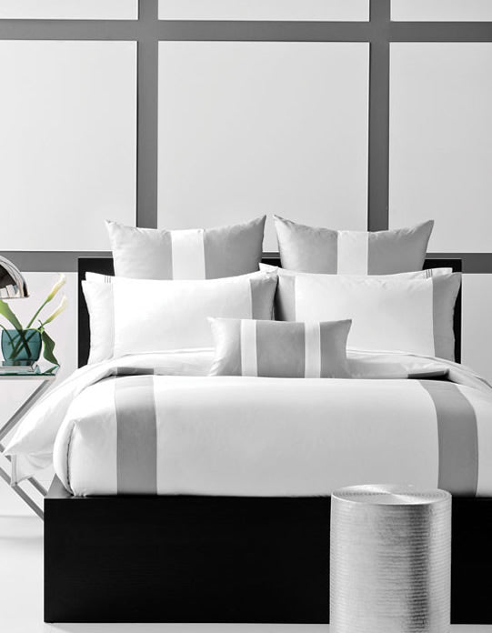 Mercer White & Silver Quilt Cover Set by Linen House – Cottonbox Pty Ltd
