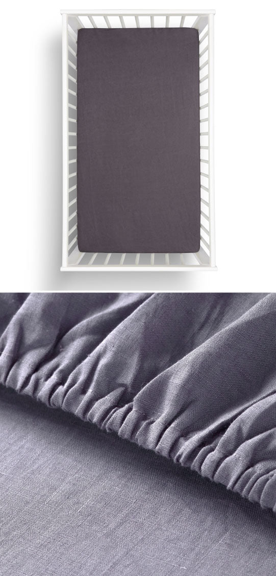 Hemp Grisaille Cot Fitted Sheet PACK by Little Gem – Cottonbox