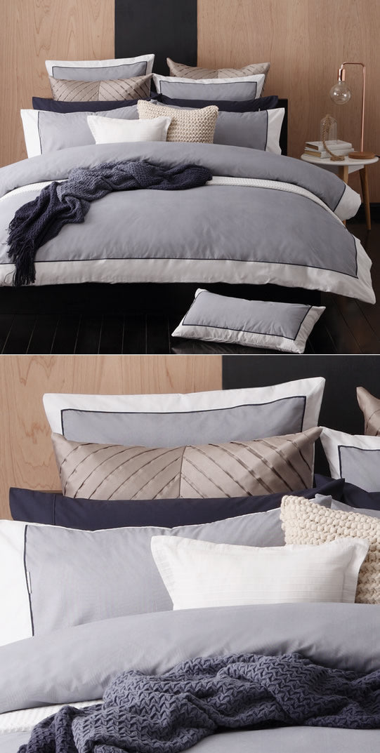 Essex Navy Quilt Cover Set by Logan & Mason – Cottonbox Pty Ltd