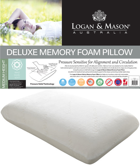 Deluxe Memory Foam Pillow PACK by Logan Mason – Cottonbox Pty Ltd