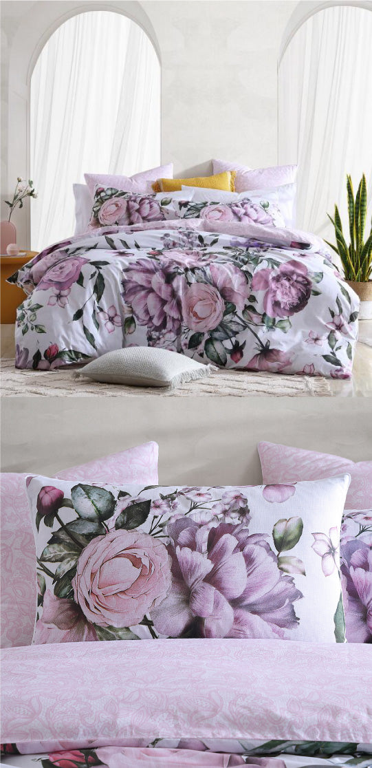 Elodie Blush European Pillowcase by Logan & Mason Cottonbox Pty Ltd
